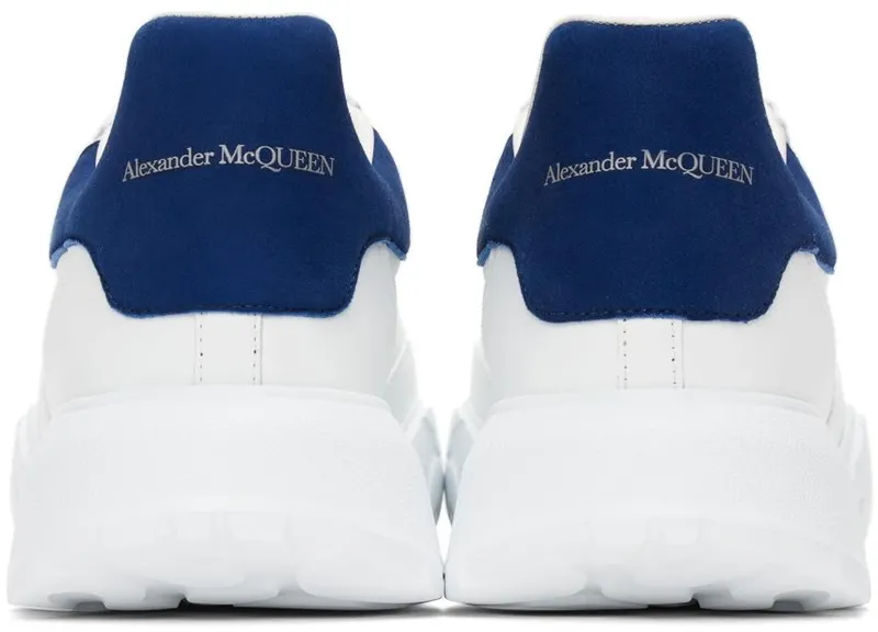 Alexander McQueen White & Blue New Court Sneakers (634619WIA9A)