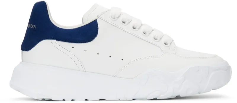 Alexander McQueen White & Blue New Court Sneakers (634619WIA9A)
