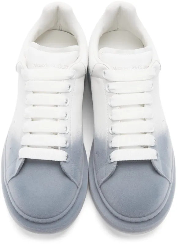 Alexander McQueen White & Grey Felted Oversized Sneakers (575415WHWM2)