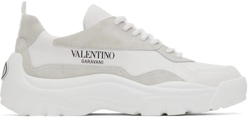 Valentino Garavani White & Grey Gumboy Sneakers (XY2S0B17VRN)