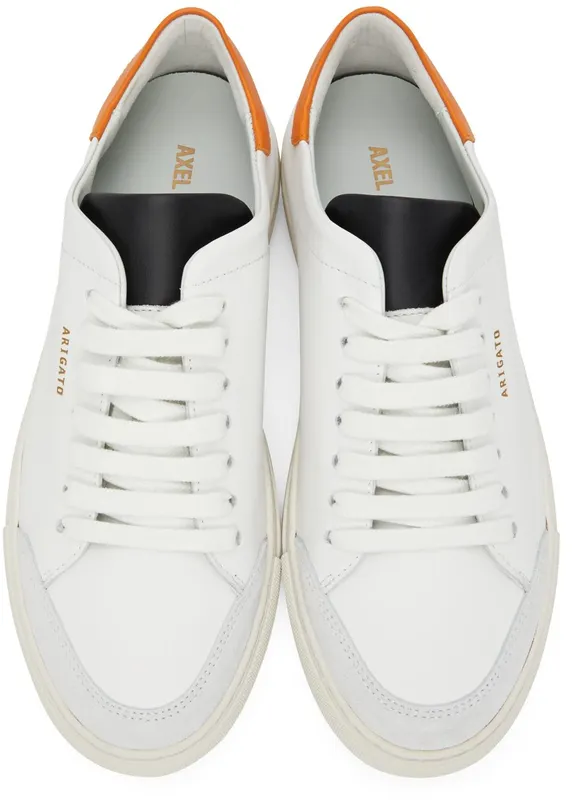 Axel Arigato White & Orange Clean 90 Triple Sneakers (28487)