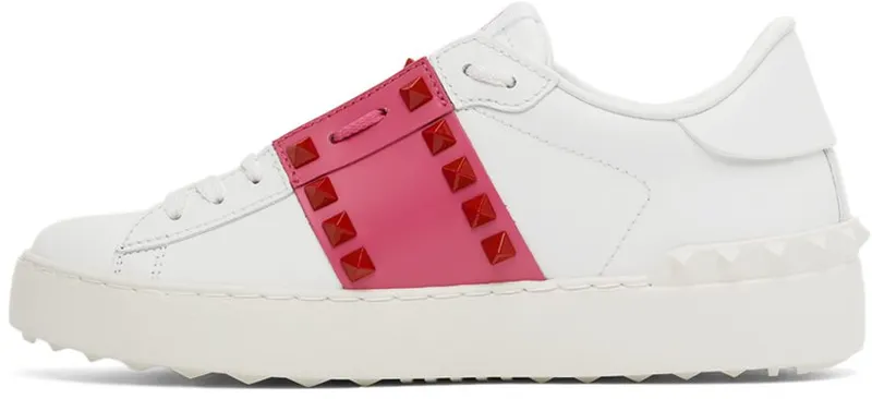 Valentino Garavani White & Pink Untitled Open Sneakers (XW2S0A01DNU)