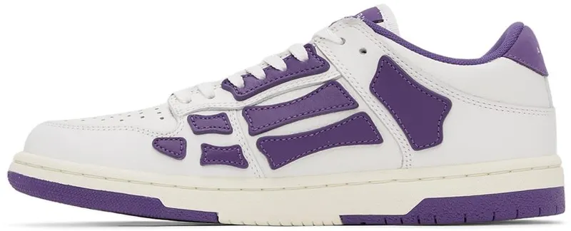 AMIRI White & Purple Skel Top Low Sneakers (PS22MFS003-196)