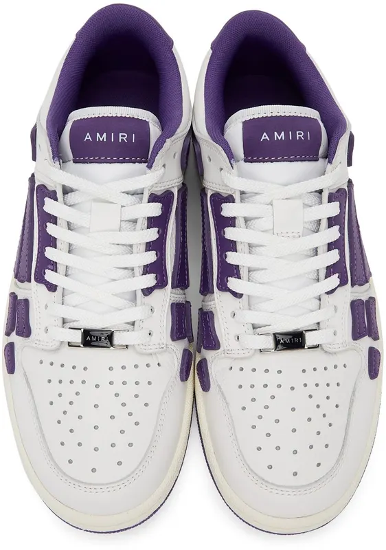 AMIRI White & Purple Skel Top Low Sneakers (PS22MFS003-196)