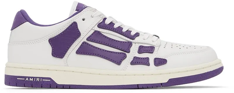 AMIRI White & Purple Skel Top Low Sneakers (PS22MFS003-196)