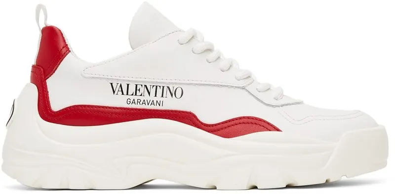 Valentino Garavani White & Red Gumboy Sneakers (WW2S0K55AEQ)