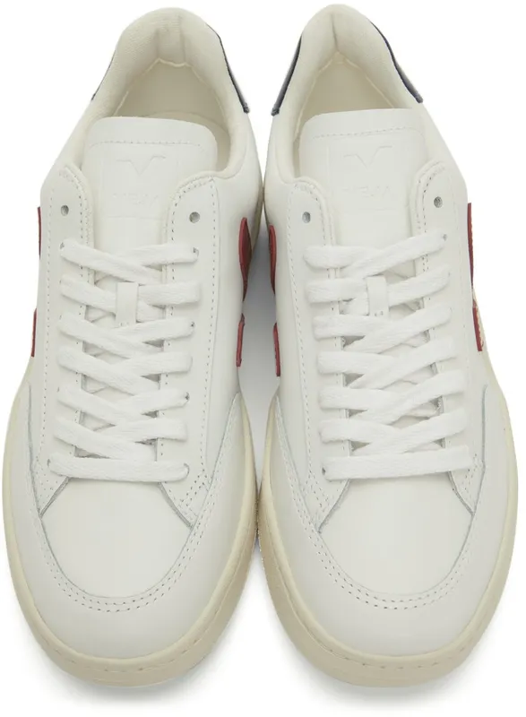 VEJA White & Red V-12 Sneakers (XD0201955)