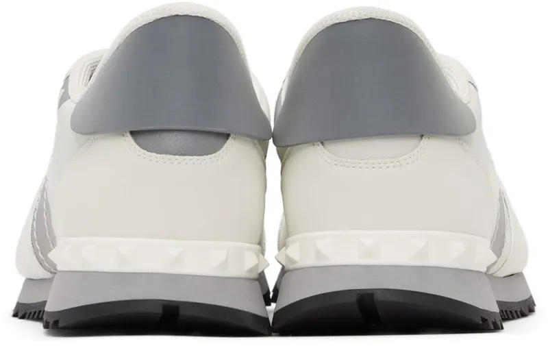 Valentino Garavani White & Silver Camouflage Rockrunner Sneakers (WY0S0723KIB)
