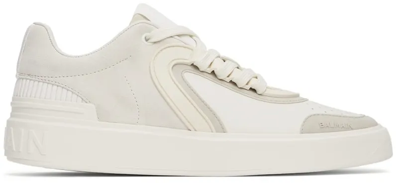 Balmain White B-Skate Low Sneakers (XM1VI292LTLC)