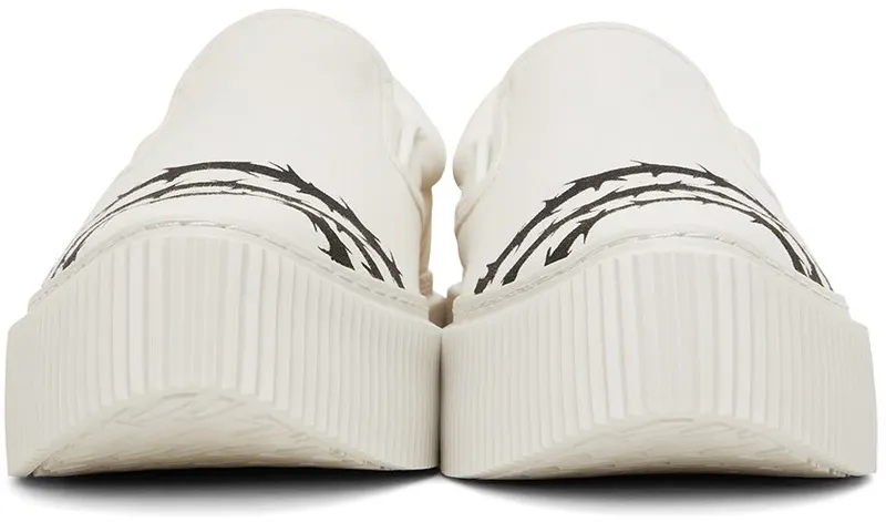 Undercoverism White Barbed Wire Slip-On Sneakers (UI2A4F01-2)