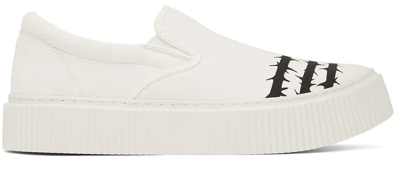Undercoverism White Barbed Wire Slip-On Sneakers (UI2A4F01-2)