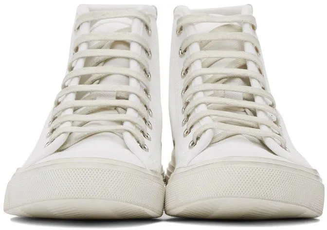 Saint Laurent White Canvas Malibu Sneakers (606076 GUZ20)