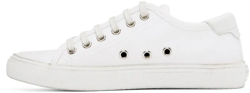 Saint Laurent White Canvas Malibu Sneakers (606446 GUZ20)