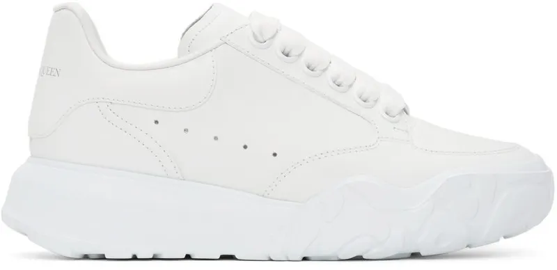 Alexander McQueen White Court Trainer Sneakers (633915WIA98)
