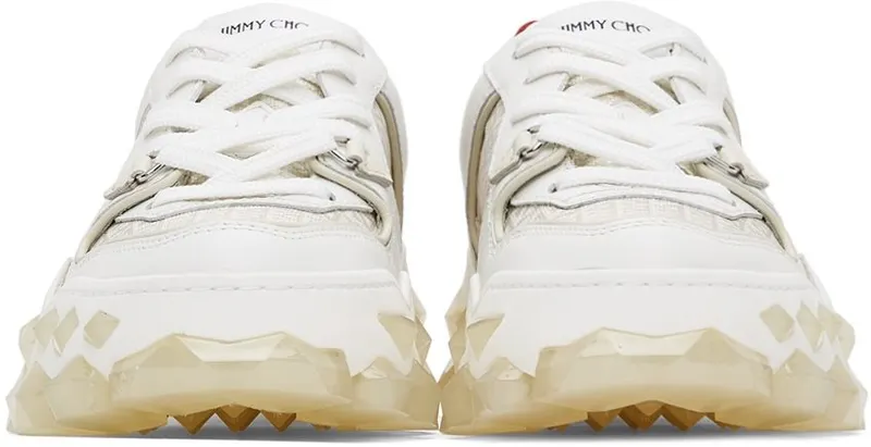 Jimmy Choo White Diamond x Trainer Sneakers (DIAMOND X TRAINER/F FHF)