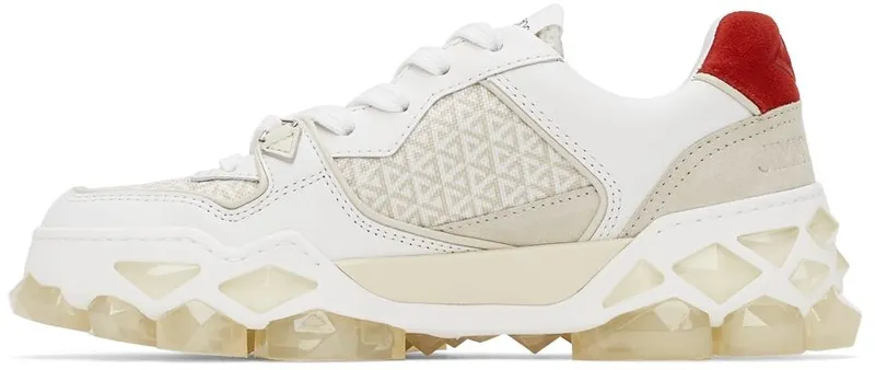 Jimmy Choo White Diamond x Trainer Sneakers (DIAMOND X TRAINER/F FHF)
