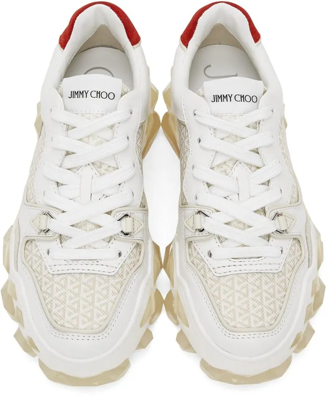Jimmy Choo White Diamond x Trainer Sneakers (DIAMOND X TRAINER/F FHF)