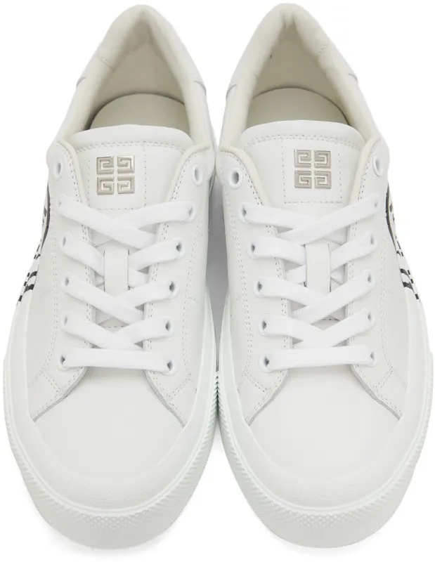 Givenchy White Graphic City Court Sneakers (BE0027E19Y116)