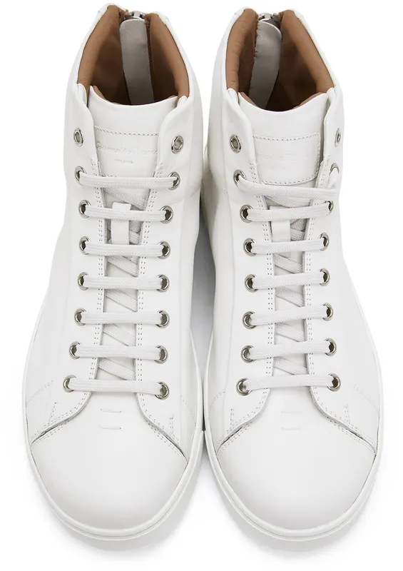 Gianvito Rossi White High Top Sneakers (S28240-M1WHT-CLN)