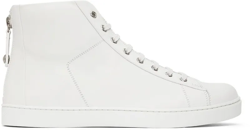 Gianvito Rossi White High Top Sneakers (S28240-M1WHT-CLN)