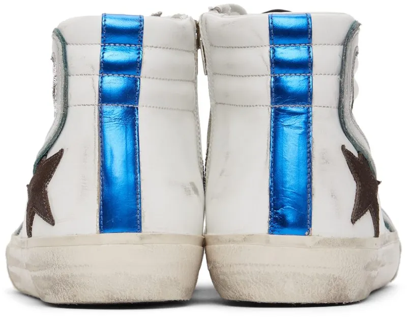 Golden Goose White Leather & Suede Slide Classic High-Top Sneakers (GMF00115.F002065.10774)