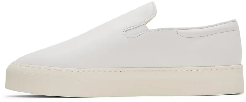 The Row White Leather Dean Slip-On Sneakers (F2008-N60)