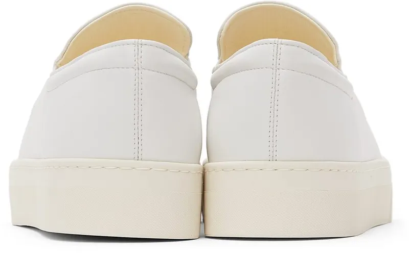 The Row White Leather Dean Slip-On Sneakers (F2008-N60)
