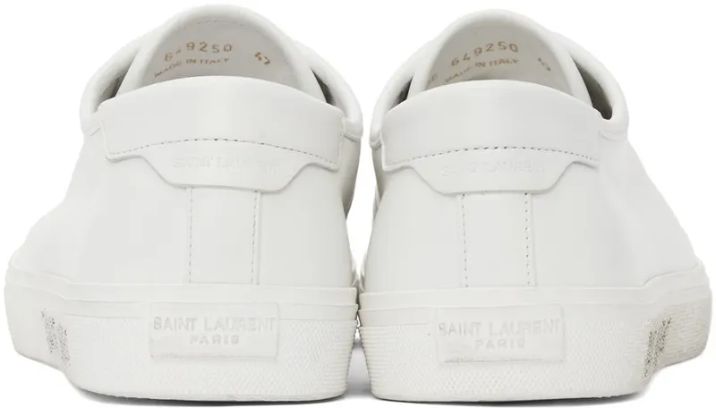 Saint Laurent White Leather Malibu Sneakers (64925000NG0)