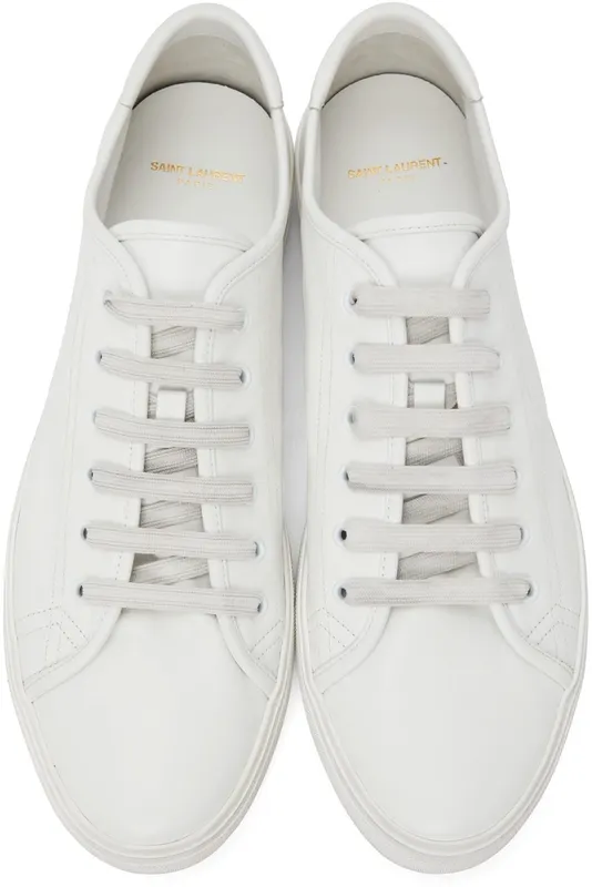Saint Laurent White Leather Malibu Sneakers (64925000NG0)