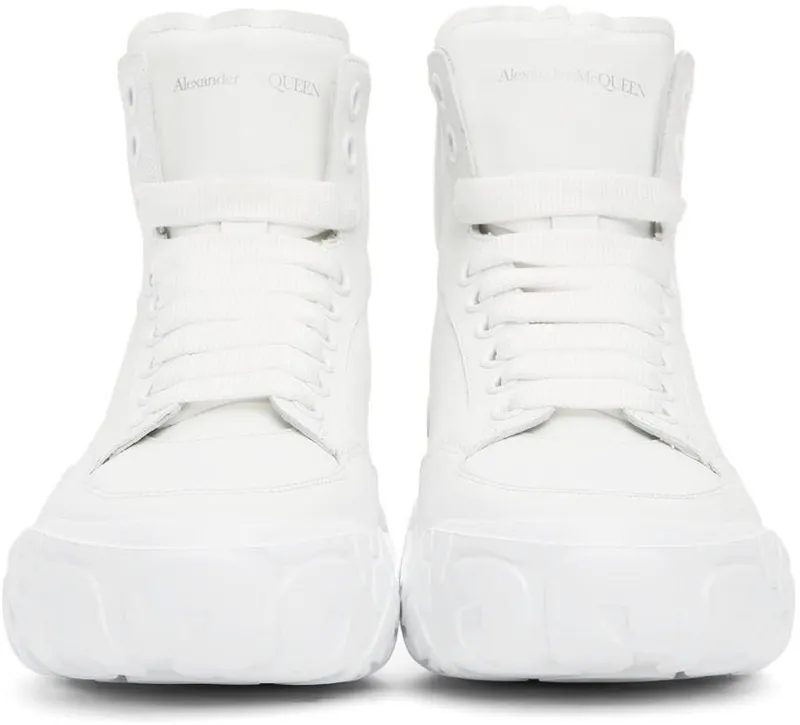 Alexander McQueen White New Court High Sneakers (667805WIA9I)