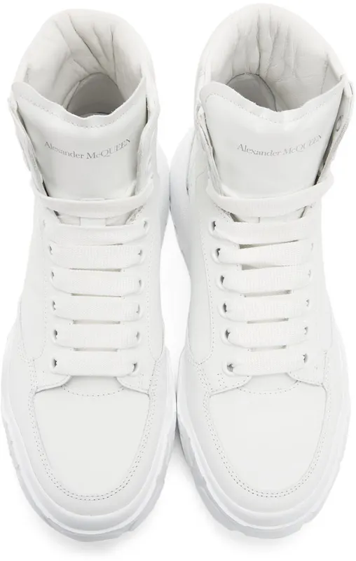 Alexander McQueen White New Court High Sneakers (667805WIA9I)