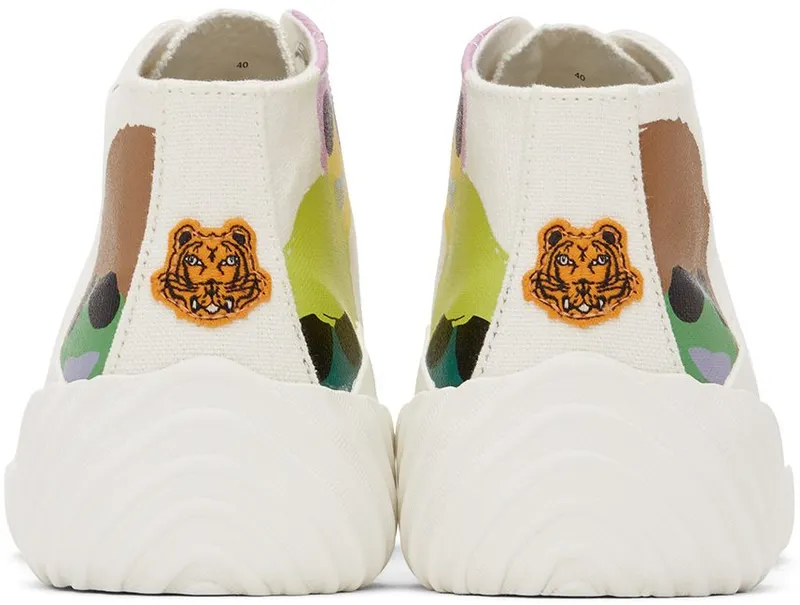 Kenzo White Tiger Crest High Sneakers (FC55SN440F73)