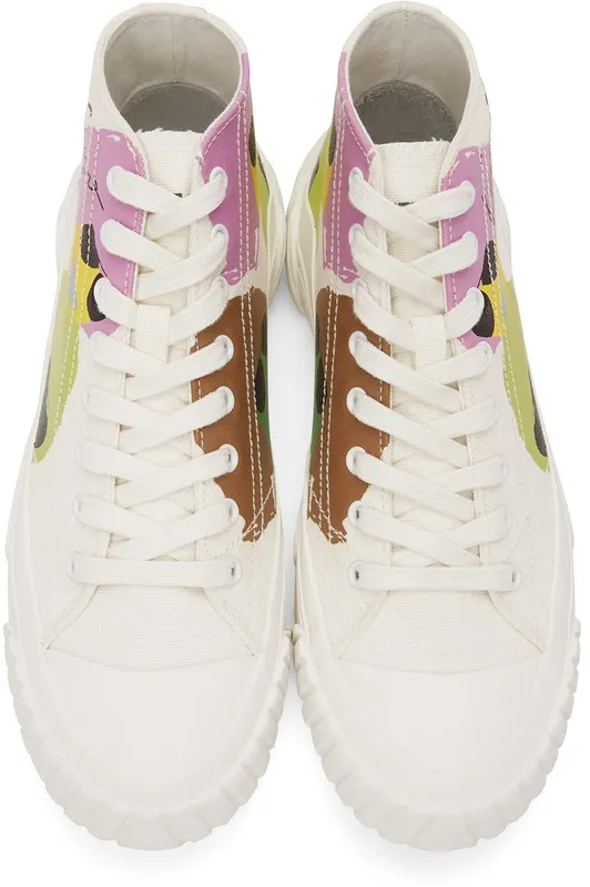 Kenzo White Tiger Crest High Sneakers (FC55SN440F73)