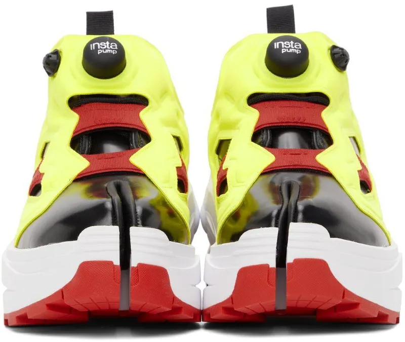 Maison Margiela Yellow & Black Reebok Edition Tabi Instapump Chunky Sneakers (S57WS0404 P3782)