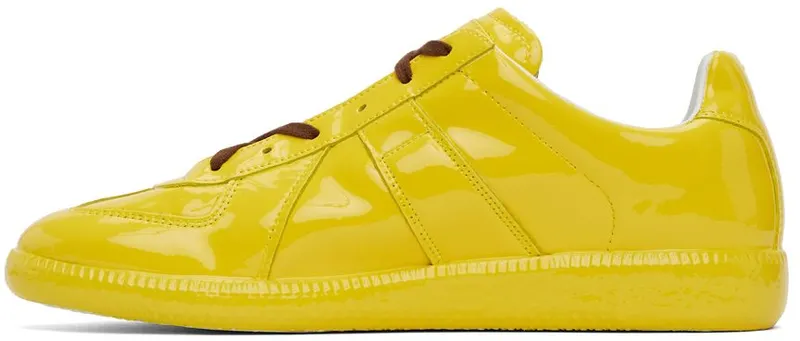 Maison Margiela Yellow Coated Leather Replica Sneakers (S37WS0582 P4487)