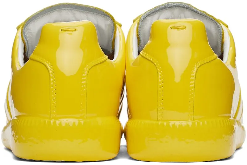 Maison Margiela Yellow Coated Leather Replica Sneakers (S37WS0582 P4487)