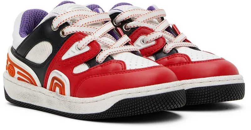 Gucci Baby Red & Black Basket Sneakers (702921 2SH90)