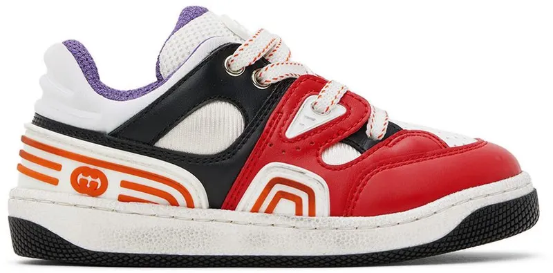 Gucci Baby Red & Black Basket Sneakers (702921 2SH90)