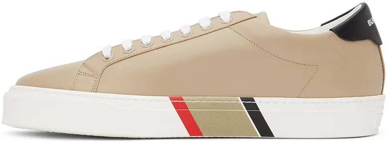 Burberry Beige Bio-Based Striped Sole Sneakers (8037195)