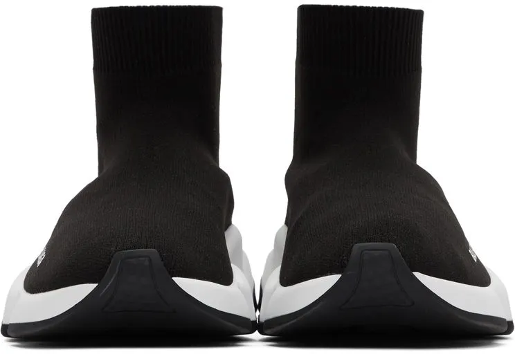 Balenciaga Black & White Speed Sneakers (587280-W05G9)