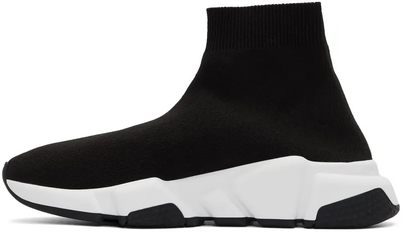 Balenciaga Black & White Speed Sneakers (587280-W05G9)