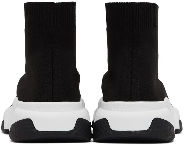 Balenciaga Black & White Speed Sneakers (587280-W05G9)