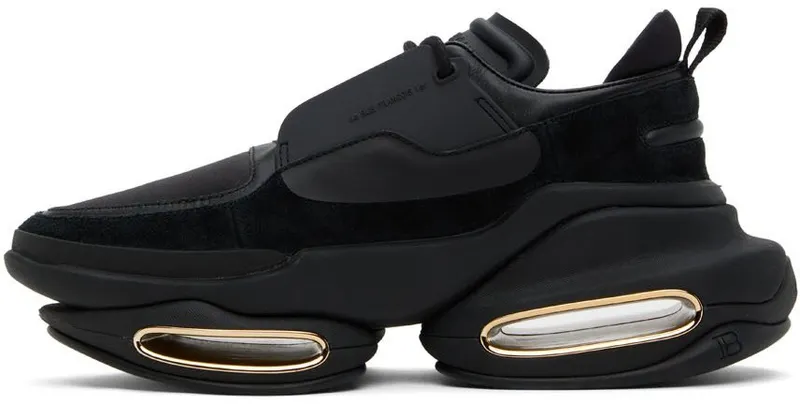 Balmain Black B-Bold Low-Top Sneakers (YN1VI541LSLD)