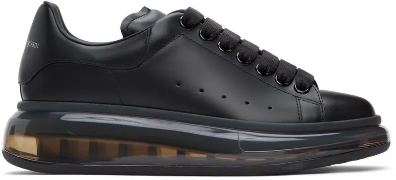 Alexander McQueen Black Clear Sole Oversized Sneakers (611698 WHX98)