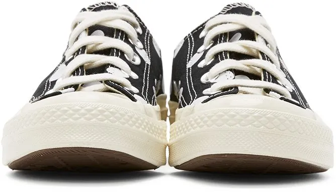 Comme des Garçons Play Black Converse Edition Polka Dot Heart Chuck 70 Low Sneakers (P1K114)