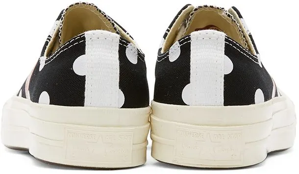 Comme des Garçons Play Black Converse Edition Polka Dot Heart Chuck 70 Low Sneakers (P1K114)