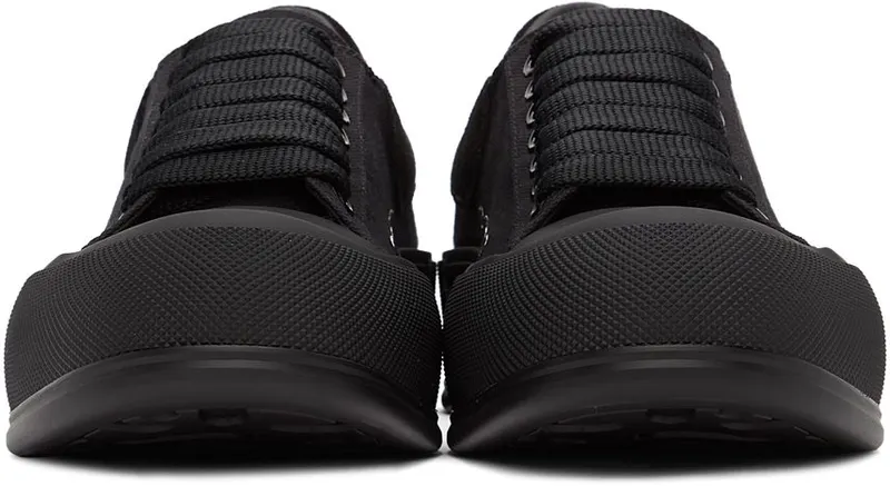 Alexander McQueen Black & White Deck Plimsoll Sneakers (654594W4MV7)