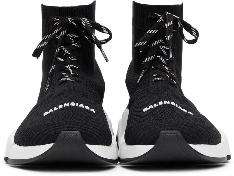 Balenciaga Black Lace-Up Speed 2.0 Sneakers (617258 W2DB2)