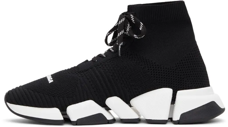 Balenciaga Black Lace-Up Speed 2.0 Sneakers (617258 W2DB2)