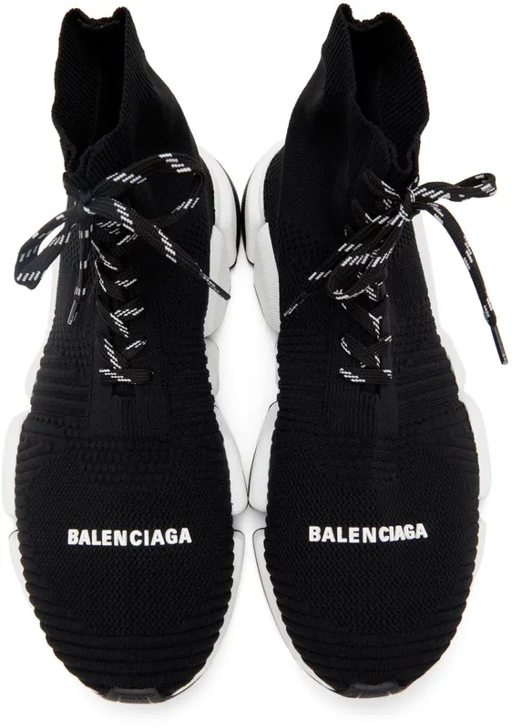 Balenciaga Black Lace-Up Speed 2.0 Sneakers (617258 W2DB2)